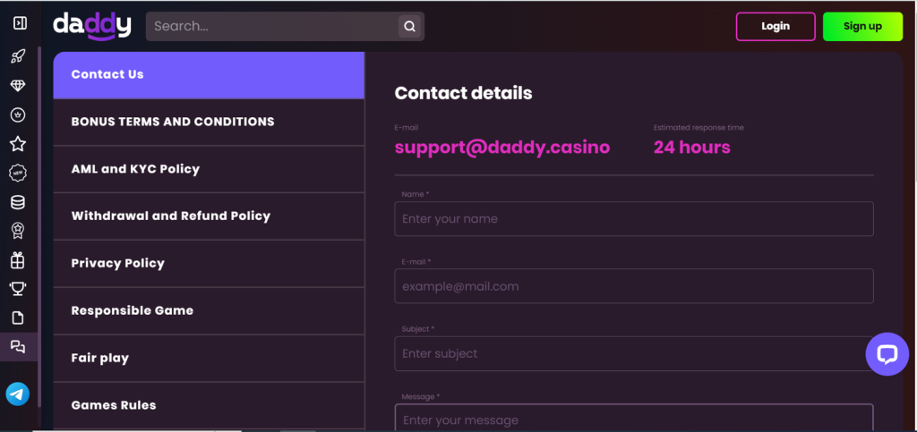 Daddy Support page