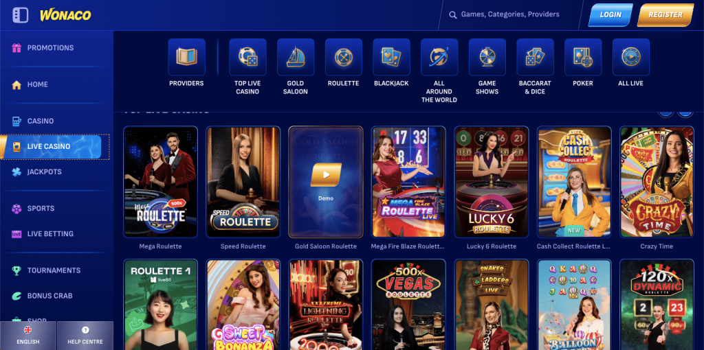 Wonaco live casino